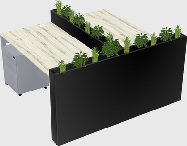 Rectangular shared desk