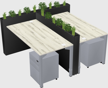 Rectangular shared desk