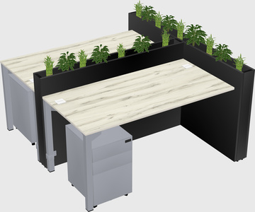 Rectangular shared desk