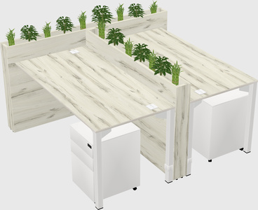 Rectangular shared desk