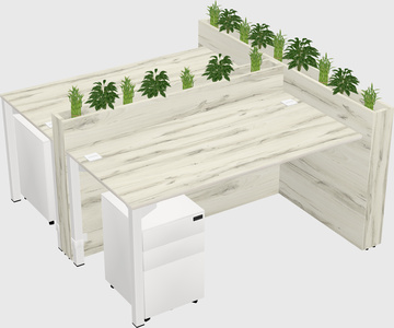 Rectangular shared desk