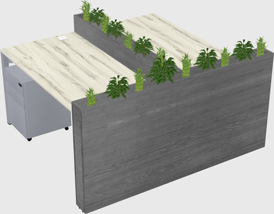 Rectangular shared desk