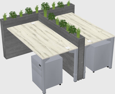 Rectangular shared desk