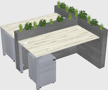 Rectangular shared desk
