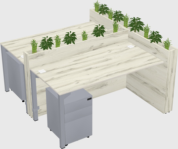 Rectangular shared desk