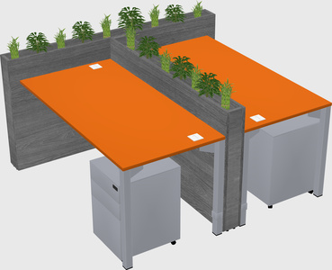 Rectangular shared desk