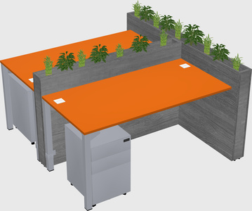 Rectangular shared desk