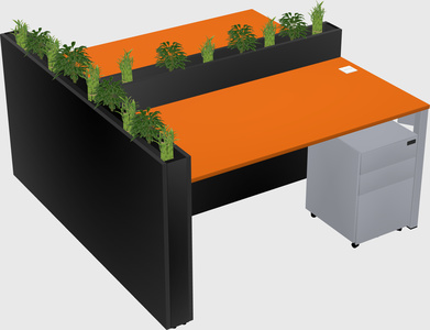 Rectangular shared desk