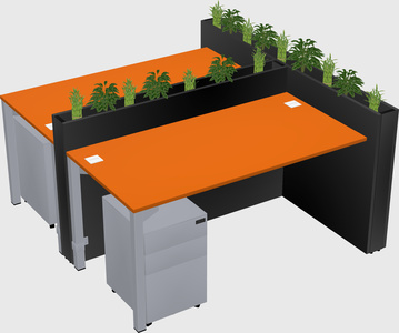 Rectangular shared desk