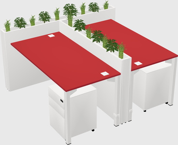 Rectangular shared desk