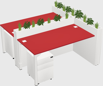 Rectangular shared desk