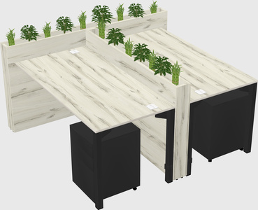 Rectangular shared desk