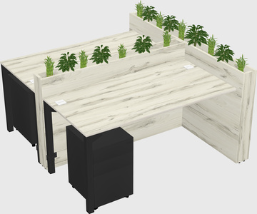 Rectangular shared desk