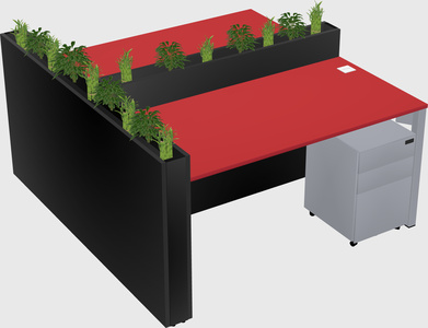 Rectangular shared desk