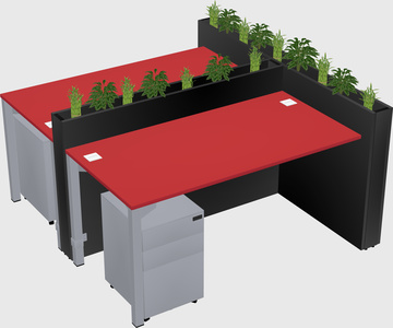 Rectangular shared desk