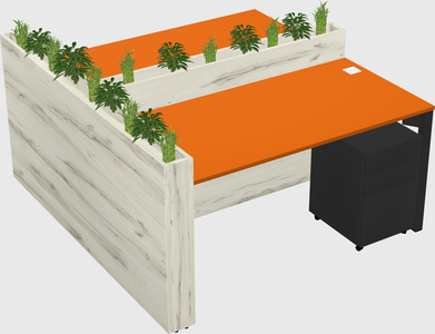 Rectangular shared desk
