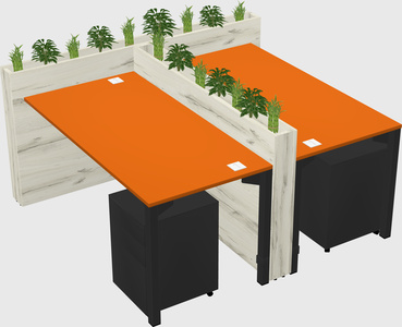 Rectangular shared desk