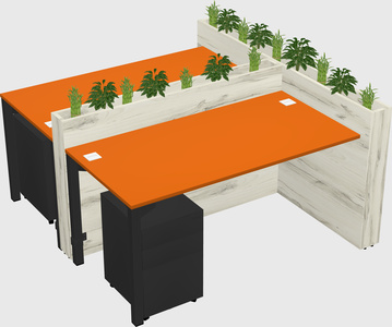 Rectangular shared desk