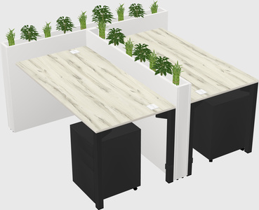 Rectangular shared desk