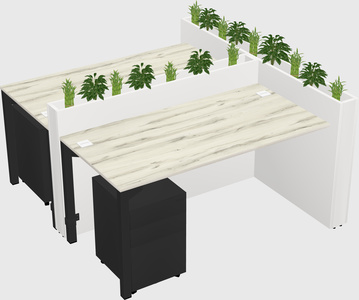 Rectangular shared desk