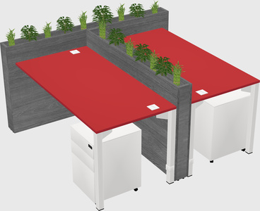 Rectangular shared desk