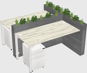 Rectangular shared desk
