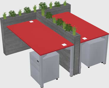 Rectangular shared desk