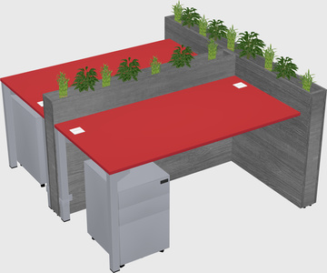 Rectangular shared desk