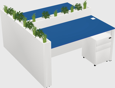 Rectangular shared desk