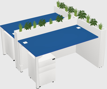 Rectangular shared desk
