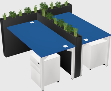 Rectangular shared desk