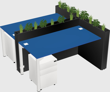 Rectangular shared desk