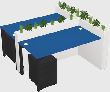 Rectangular shared desk