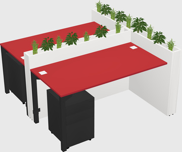 Rectangular shared desk