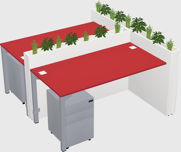 Rectangular shared desk