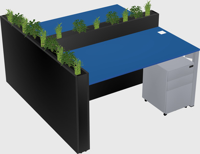 Rectangular shared desk