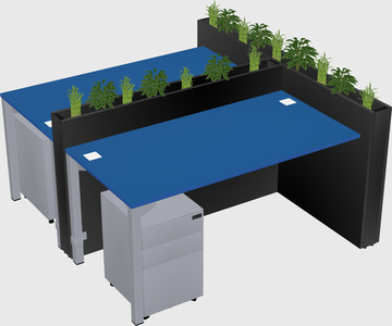 Rectangular shared desk