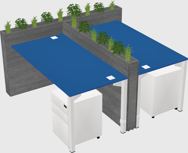 Rectangular shared desk