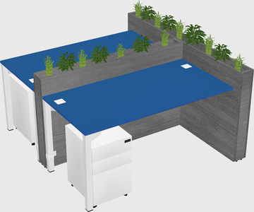 Rectangular shared desk