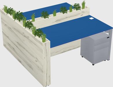 Rectangular shared desk