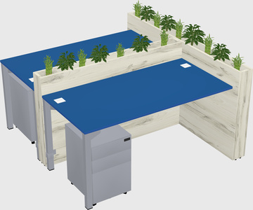 Rectangular shared desk