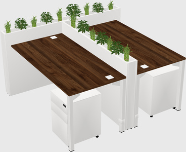 Rectangular shared desk