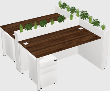 Rectangular shared desk