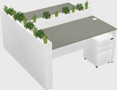 Rectangular shared desk