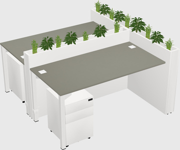 Rectangular shared desk