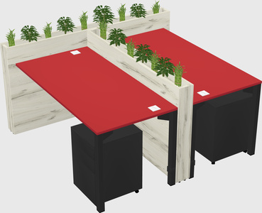 Rectangular shared desk