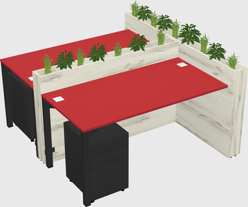 Rectangular shared desk