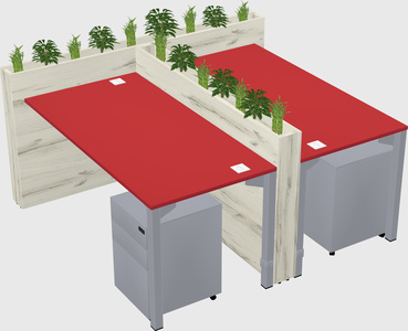 Rectangular shared desk