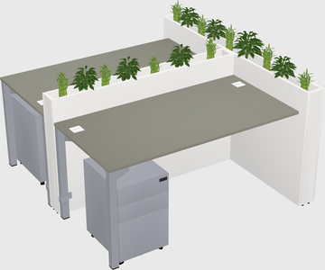 Rectangular shared desk