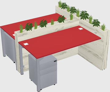 Rectangular shared desk